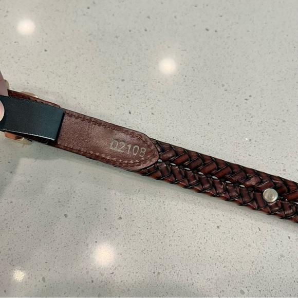 Brighton Braided Leather Belt with Silver tone Buckle and medallions M/L 32 - Picture 4 of 9